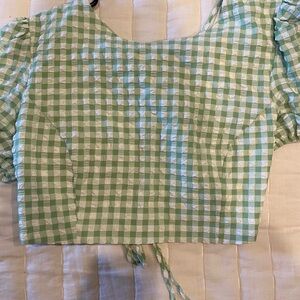 bershka gingham top